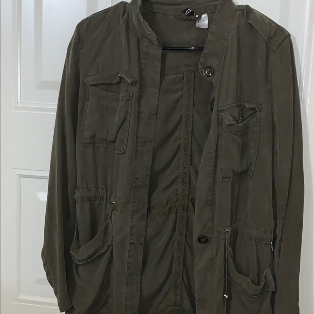 a olive green sweater